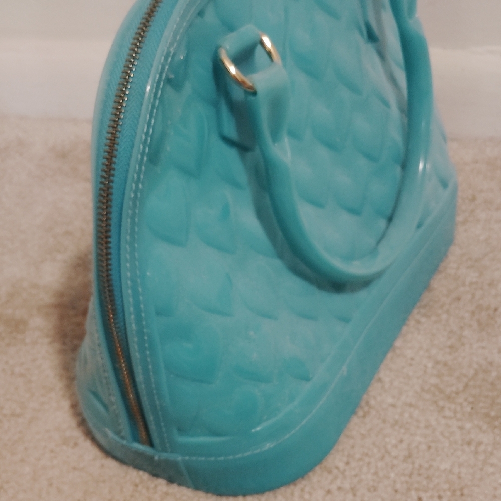Betsey Johnson Aqua Heart Satchel - Picture 6 of 10